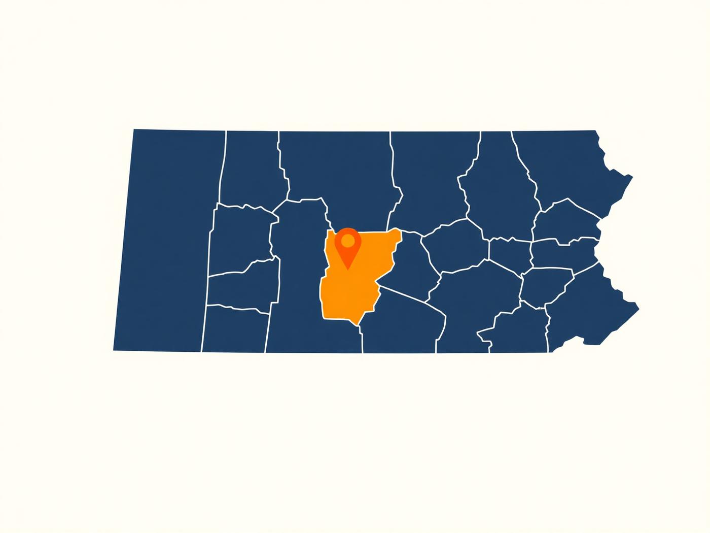 Map of Delaware County, PA